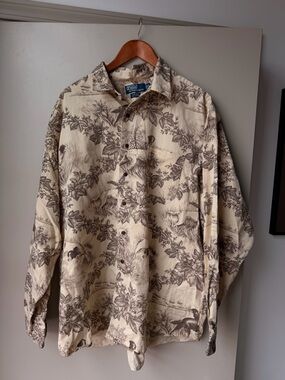Polo Ralph Lauren Beige Button-Up Patterned Shirt